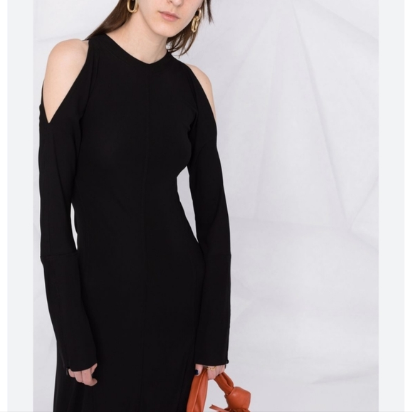 Victoria Beckham | Long Sleeve Cold Shoulder Black Jersey Dress NWT - Picture 4 of 11